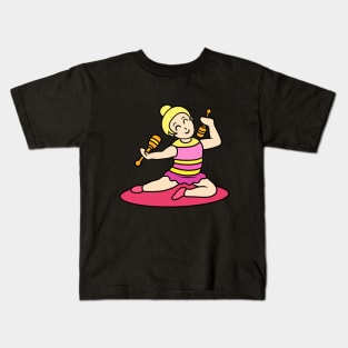 Chibi girl gymnastic with clubs Kids T-Shirt